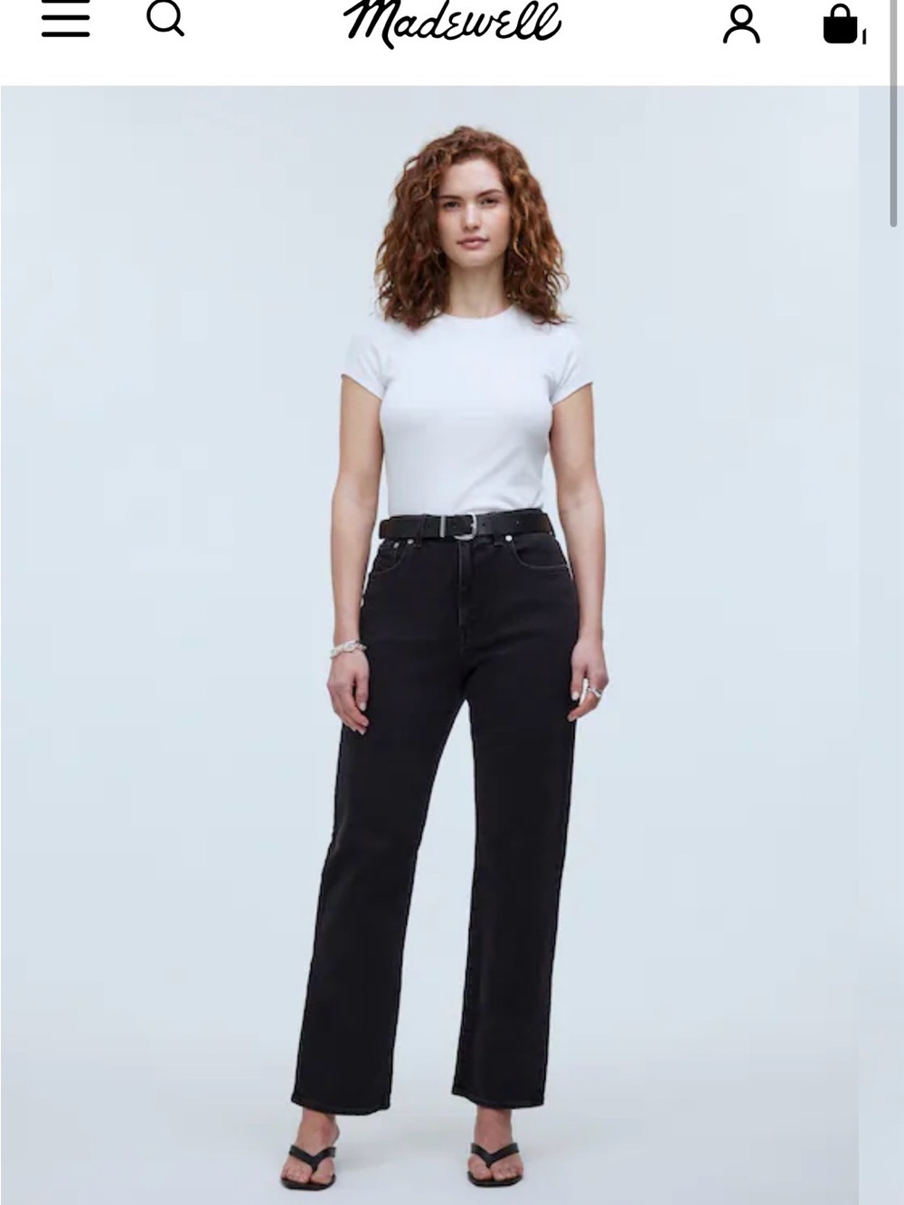 Madewell Black Straight-Leg High-Rise Jeans